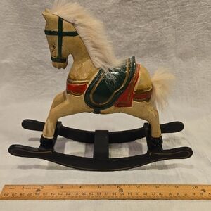 Classic Wooden Rocking Horse Toy 1940s